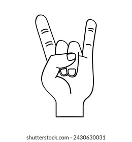 Rock hand icon vector. rock and roll illustration sign. rock concert symbol or logo.