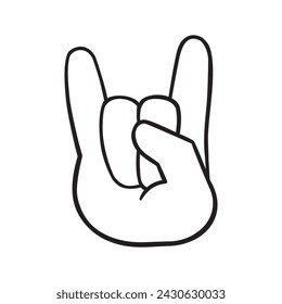 Rock hand icon vector. rock and roll illustration sign. rock concert symbol or logo.