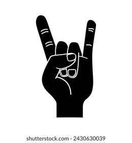 Rock hand icon vector. rock and roll illustration sign. rock concert symbol or logo.