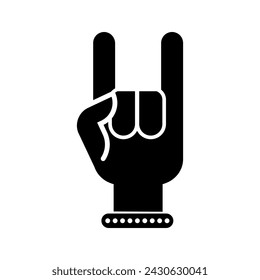 Rock hand icon vector. rock and roll illustration sign. rock concert symbol or logo.