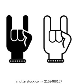 Rock Hand Icon Vector Set Rock Stock Vector (Royalty Free) 2162488157 ...