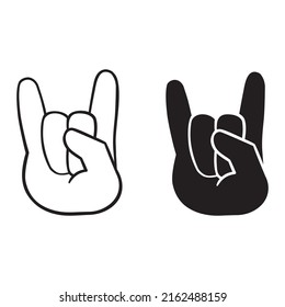 Rock Hand icon vector set. rock and roll illustration sign collection. rock concert symbol or logo.