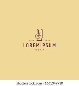 Rock hand logo design template vector