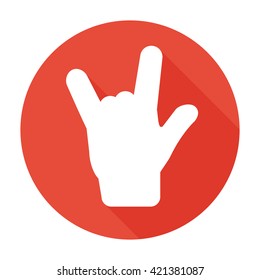 Rock Hand Music Icon Flat Logo Gesture Signal/symbol