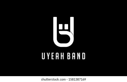 Rock Hand Rock n Roll with Initial Letter UB BU Logo Design Inspiration