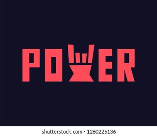 Rock hand power vector illustration