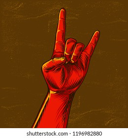 Rock hand sign gesture for music festival