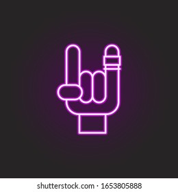 rock, hand, sign, goat neon style icon. Simple thin line, outline vector of rock and roll icons for ui and ux, website or mobile application