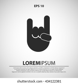 rock hand sign icon. rock hand sign vector