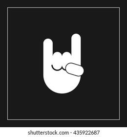 rock hand sign icon. rock hand sign vector
