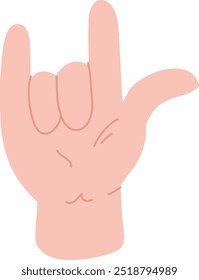 Rock Hand Sign Vector Illustration