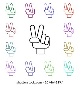 Rock, mano, signo, mundo de estilo multicolor icono. Glifo simple, vector plano de iconos de rock y roll para ui y ux, sitio web o aplicación móvil