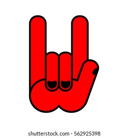 Rock hand symbol of music. Rock and roll emblem isolated
