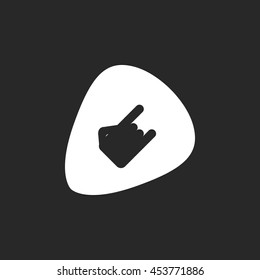 Rock hand template on plectrum sign simple icon on background