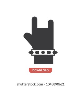 Rock hand vector icon 