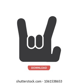 Rock hand vector icon 
