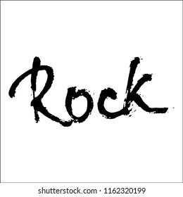 Rock handdrawn lettering quote, logo, banner. Apparel design. Vector illustration. 