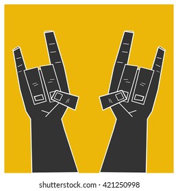 Rock Hands (Vector Illustration)