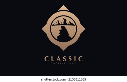 Rock hill abstract monogram vector logo template