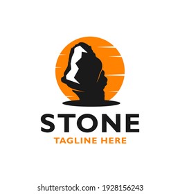 Rock or hill mountain logo design