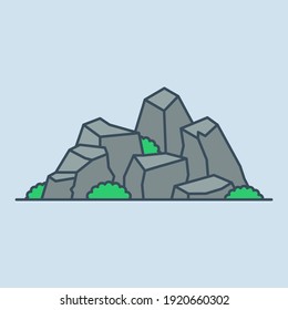 Rock hill vector icon illustration
