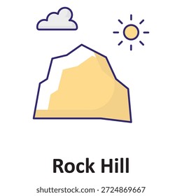 Icono de Vector de Rock Hill que puede modificarse o editarse fácilmente

