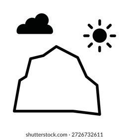 Icono de Vector de Rock Hill que puede modificarse o editarse fácilmente

