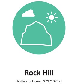 Icono de Vector de Rock Hill que puede modificarse o editarse fácilmente

