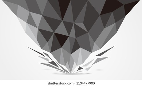 Rock Hitting The Ground Breaking Vector Illustration