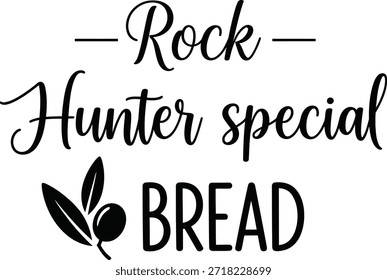 Cazador de Rock especial Tipografía de pan Diseño de Vector blanco negro verde sobre fondo transparente para geología ropa camiseta etiqueta engomada impresión comunidad hobby diseño de regalo