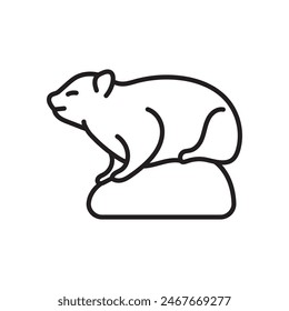 Rock Hyrax contorno aislado Icono, Ilustración vectorial