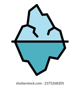 Rock ice berg icon outline vector. Sea artic. Huge rock color flat