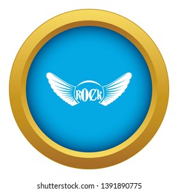 Rock icon blue vector isolated on white background for any design