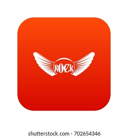 Rock icon digital red for any design isolated on white vector illustration
