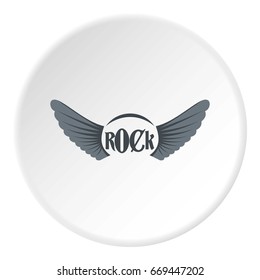 Rock icon in flat circle isolated on white background vector illustration for web