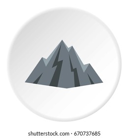 Rock icon in flat circle isolated vector illustration for web
