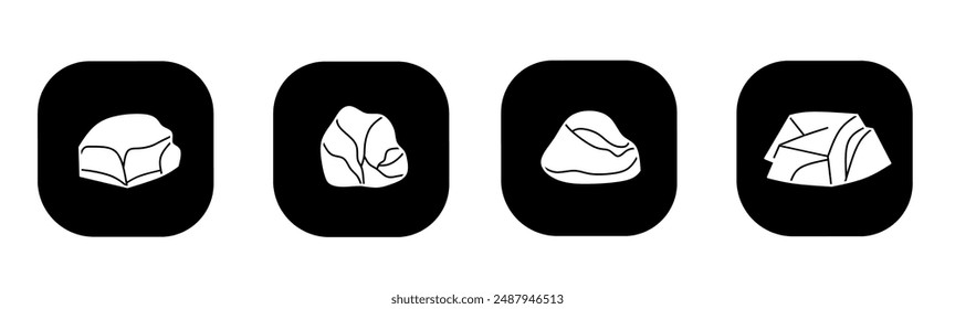 Rock icon in flat. Rock icon design. Stock vector.