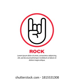 Rock icon. Heavy matel. Hand gesture. Music concept. Vector on isolated white background. EPS 10