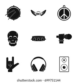 Rock icon set. Simple set of 9 rock vector icons for web isolated on white background