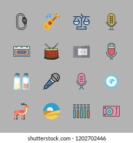 rock icon set. vector set about antelope, cassette, desert and drum icons set.