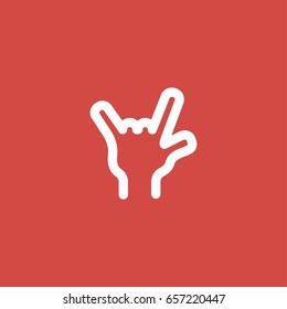 rock icon. sign design. red background