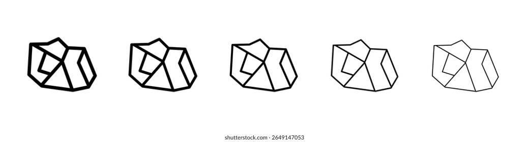 Logotipo de contorno de Vector simple de icono de roca