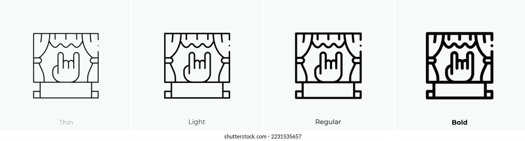 rock icon. Thin, Light Regular And Bold style design isolated on white background