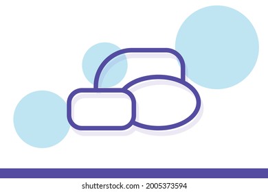 Rock icon in vector graphics can be used for web and printed designs or printable projects.  Adventure and camping related vector line icons. 
