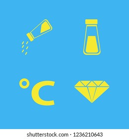 rock icon. rock vector icons set salt shaker, celsius sign and diamond