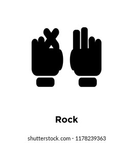 Rock icon vector isolated on white background, logo concept of Rock sign on transparent background, filled black symbol