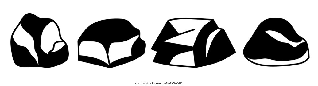 Rock illustration. Rock icon vector set. Design for business. Stock vector.