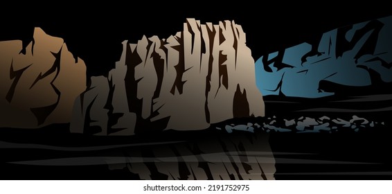 Rock inside a large grotto