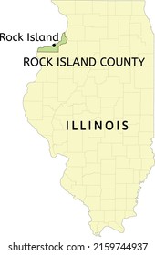 Rock Island County And City Of Rock Island Location On Illinois State Map