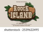 rock island text effect editable vector 3d for game